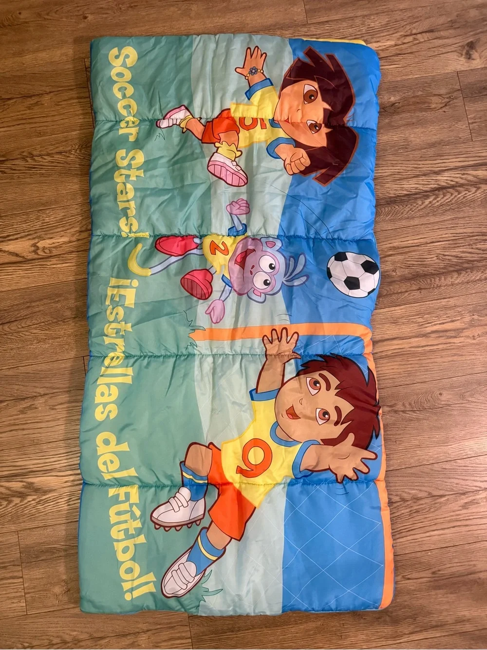Vintage Y2K Nick Jr Dora the Explorer Soccer Stars Sleeping Bag Diego Boots